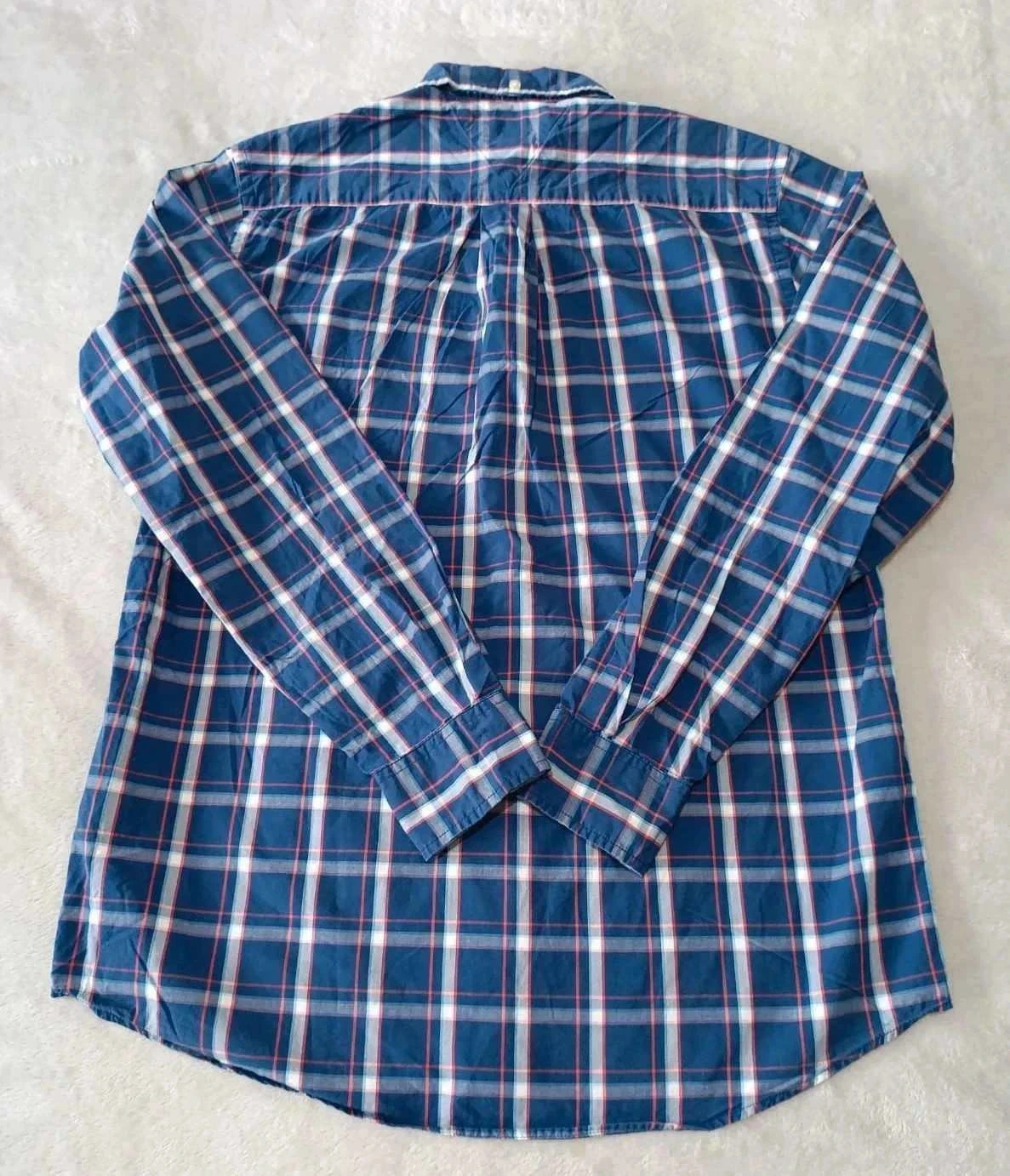 Shirt Tommy Hilfiger classic fit Marine blauw wit rood Vierkanten Maat S – photo 3